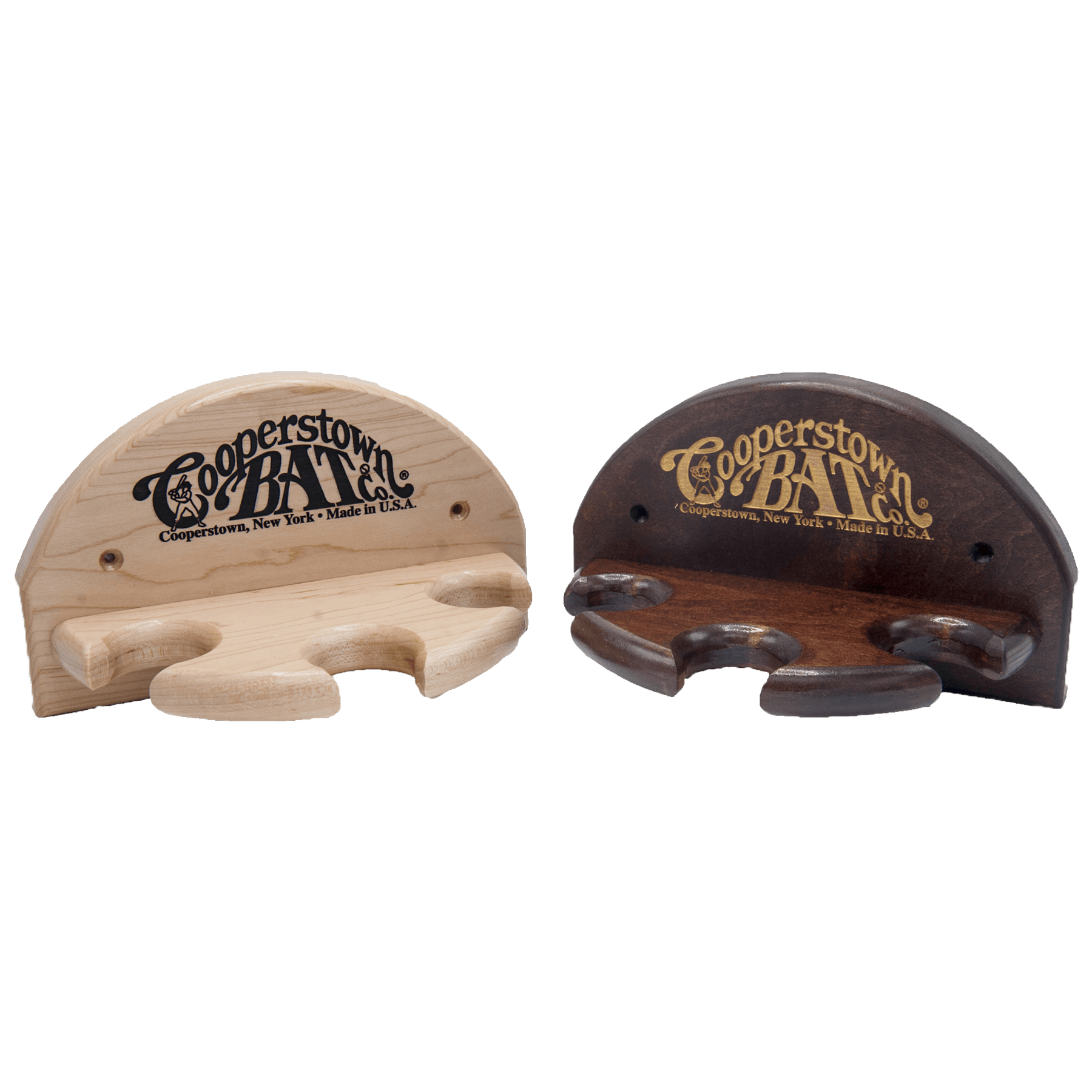 3 Bat Display Rack - Crescent Style - Cooperstown Bat