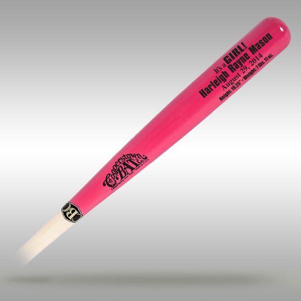 Cooperstown Bat - It's A Girl! Personalized Baby Baseball Bat