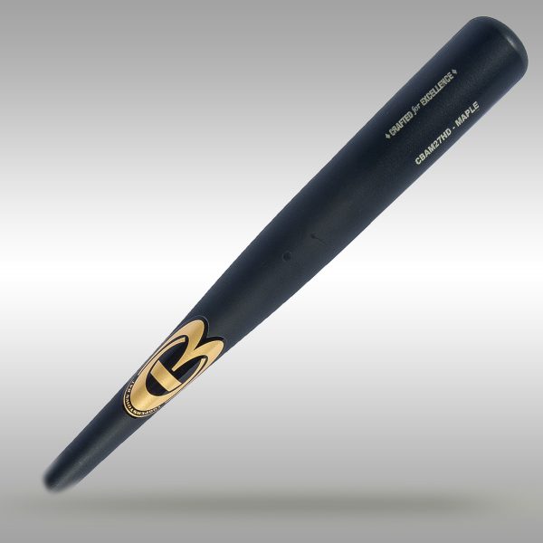 CBAM27HD Maple Pro Wood Baseball Bat - Hero: Flat Black/Flat Black-Barrel