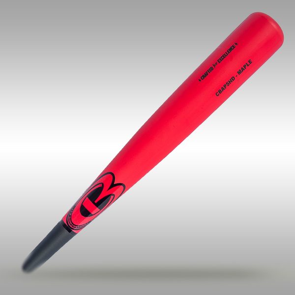 CBAP5HD Maple Pro Wood Baseball Bat: Flat Red/Flat Black-Barrel