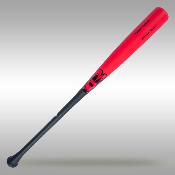 CBAP5HD Maple Junior Pro Wood Big Barrel Bat: Flat Red/Flat Black-Full