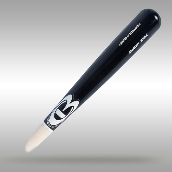CBARC271 Maple Pro Wood Baseball Bat: Black/Natural-Barrel