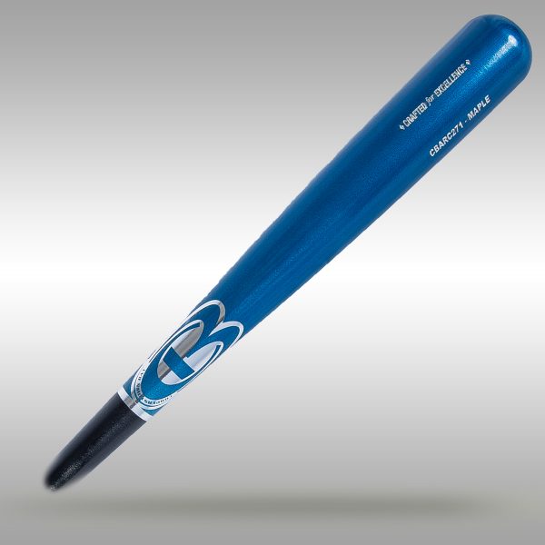 CBARC271 Maple Pro Wood Baseball Bat: Metallic blue/black-Barrel