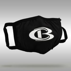 Cooperstown Bat CB Logo Face Mask - Black with white logo