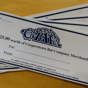 Cooperstown Bat Comapany Gift Certificates