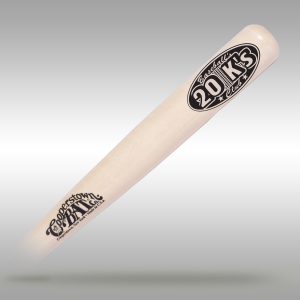 Baseball's Pitchers Club custom engraved bat - 20 K's